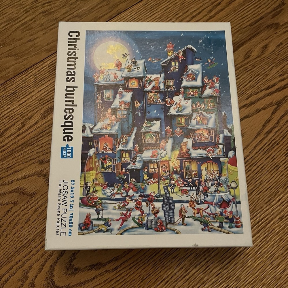 Christmas Burlesque Santa Cartoon Jigsaw Puzzle 1000 Pieces & Poster Complete